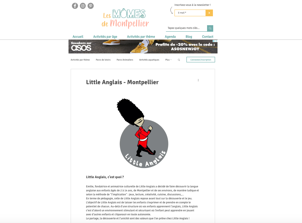 Article Little Anglais Montpellier by Les Mômes de Montpellier